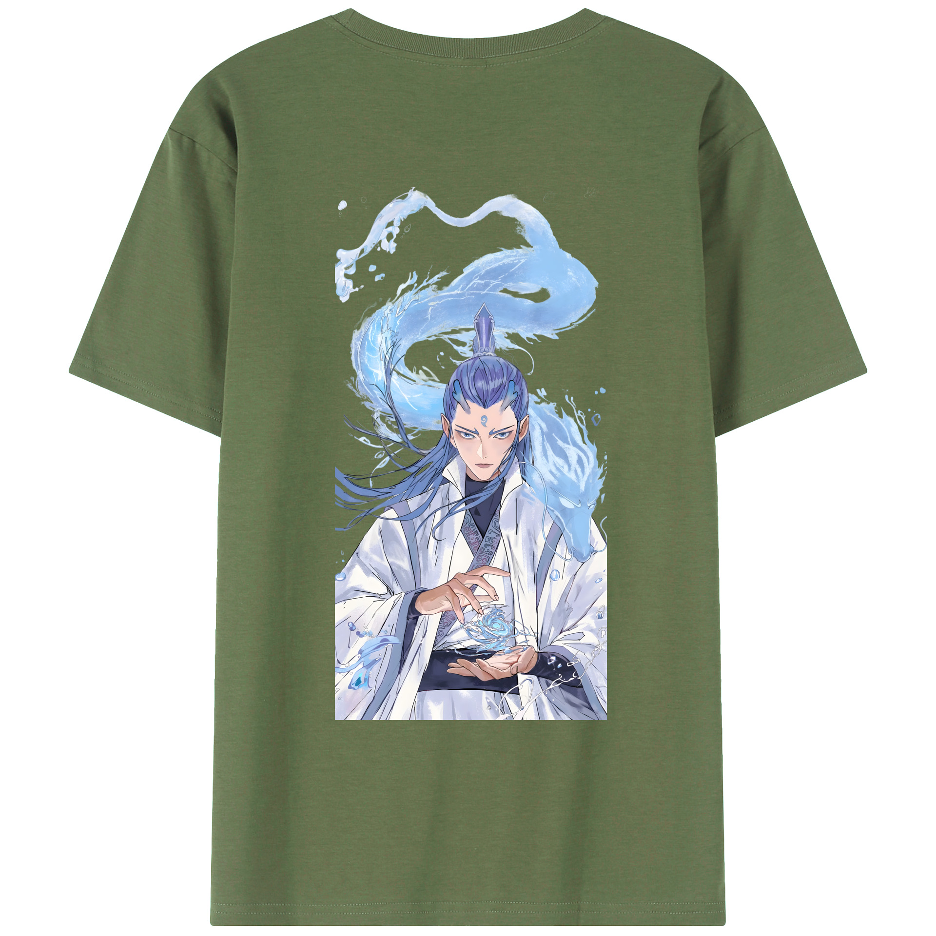 （画像用） Ne Zha 2 ナタ 魔童の大暴れ 綿100％ メンズ半袖Tシャツ（バックプリント） 通気性